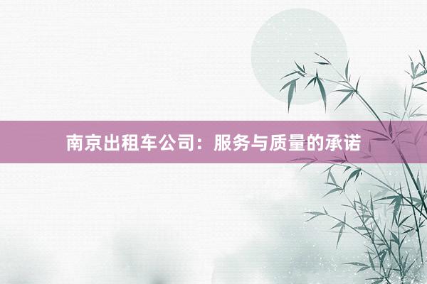 南京出租车公司：服务与质量的承诺